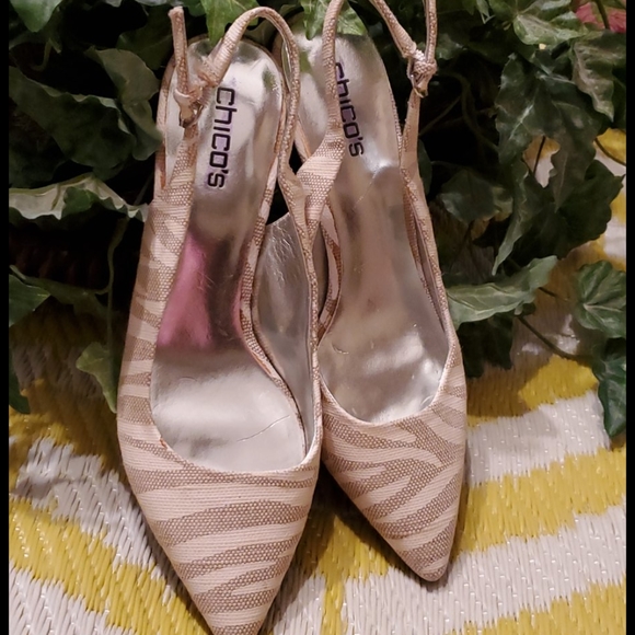 Chico's Fabric striped Pump 7.5 - Picture 3 of 9